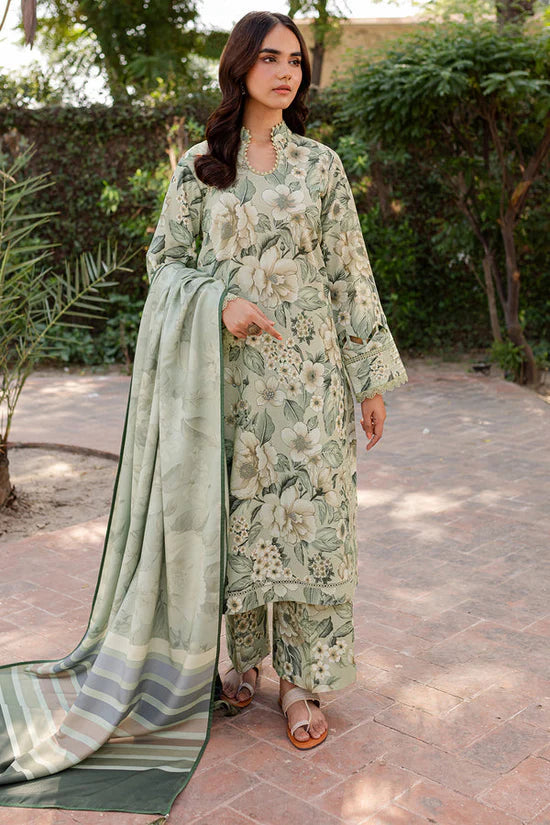 BAROQUE-3PC KHADDAR PRINTED SHIRT WITH KHADDAR PRINTED DUPATTA AND PRINT TROUSER-ADR-2643