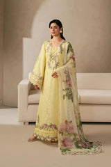 ELAF-3PC DHANAK EMBROIDERED SHIRT WITH COUTRAI PRINTED SHAWL AND TROUSER-ADR-5221