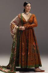 ZARA SHAH JAHAN-3PC DIGITAL PRINTED FROCK WITH SILK PRINTED DUPATTA & DYED TROUSER-ADR-062