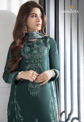 ASIM JOFA- 3PC LAWN HEAVY EMBROIDERED SHIRT WITH DIAMOND PRINT DUPATTA-ADR