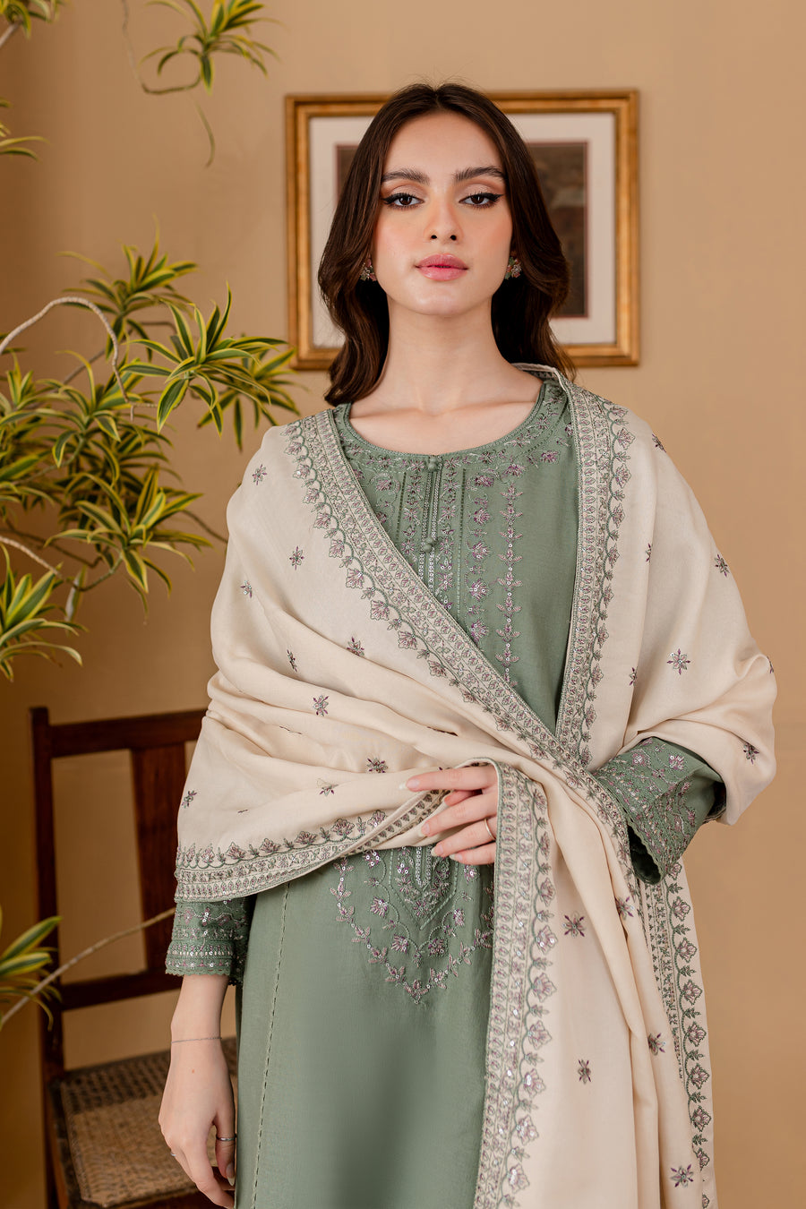 JAZMIN - 3PC LAWN EMBROIDERED SHIRT WITH LAWN EMBROIDERED DUPATTA AND LAWN TROUSER-ADR-3501