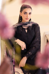 IZNIK-3PC DHANAK CHIKAN EMBROIDERED SHIRT WITH COURTRAI PRINTED SHAWL AND EMB TROUSER-ADR-4022