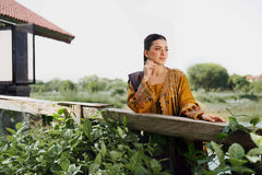 NISHAT-3PC KHADDAR EMBROIDERED SHIRT WITH COURTRAI PRINTED SHAWL & TROUSER-ADR-4377