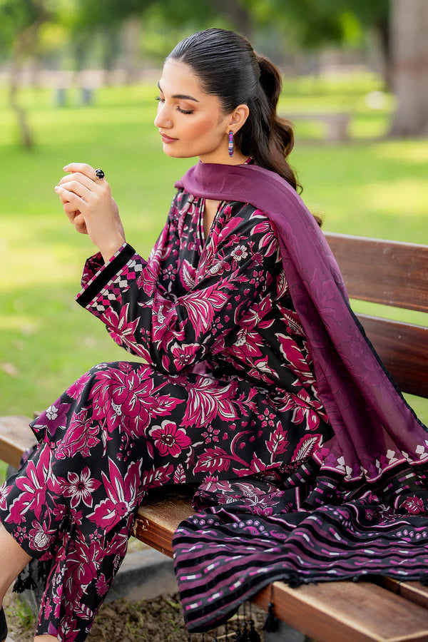 BAROUQUE-3PC KHADDAR PRINTED SHIRT WITH KHADDAR PRINT DUPATTA AND PRINT TROUSER-ADR-2633