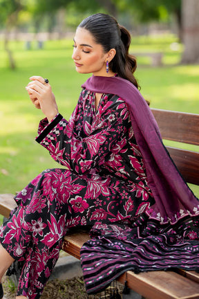 BAROUQUE- 3PC KARANDI PRINTED SHIRT WITH KARANDI PRINTED DUAPTTA AND TROUSER -ADR-1051-B