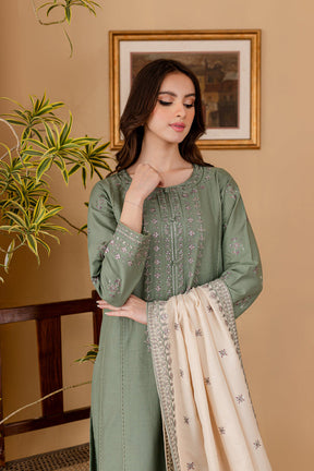 SHIRT WITH DHANAK SEQUENCE EMBROIDERED DUPATTA AND LAWN TROUSER-ADR-3139