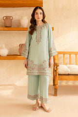 BATIK-2PIECE DHANAK EMBROIDERED SHIRT WITH DHANAK EMB SLEEVES-ADR-15026