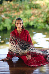 SUFFUSE-3PC LAWN EMBROIDERED SHIRT WITH CHIFFON PRINT DUPATTA AND EMB TROUSER-ADR-4810