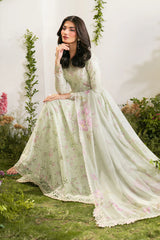 IZNIK-3PC LAWN PRINTED EMB FROCK WITH SILK PRINTED DUPATTA AND TROUSER-ADR-011