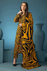 BAROQUE-3PC KHADDAR PRINTED SHIRT WITH KHADDAR PRINT DUPATTA AND PRINT TROUSER-ADR-2617