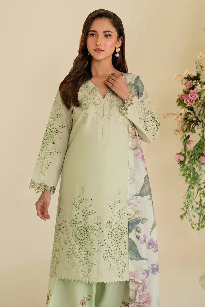 IZNIK - 3PC LAWN EMBROIDERED SHIRT WITH MONARK PRINTED DUPATTA AND TROUSER-ADR-3764