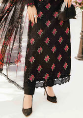MARIA B-3PC LAWN EMBROIDERED SHIRT WITH MONARK PRINT DUPATTA & TROUSER-ADR-3775