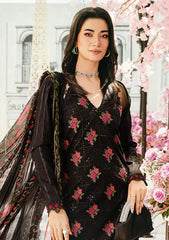 MARIA B-3PC LAWN EMBROIDERED SHIRT WITH MONARK PRINT DUPATTA & TROUSER-ADR-3775