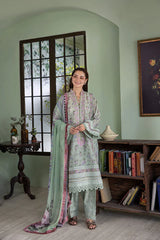 SOBIA NAZIR-3PC KARANDI PRINTED EMBROIDERED SHIRT WITH KARANDI PRINTED DUPATTA AND TROUSER-ADR-2564