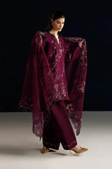 IZNIK-3PC LAWN EMBROIDERED SHIRT WITH ORGANZA EMBROIDERED DUPATTA AND TROUSER-ADR-4844