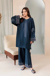 JAMIZ-2PC DHANAK EMBROIDRED SHIRT WITH AND TROUSER-ADR-3274