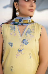 SERAN-3PC LAWN EMBROIDERED SHIRT WITH CHIFFON PRINTED DUPATTA AND TROUSER-ADR-4850
