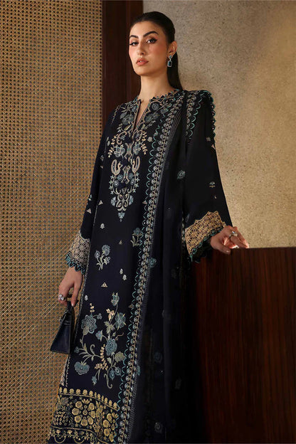 ZAHA-3PC DHANAK EMBROIDERED SHIRT WITH DHANAK EMBROIDRED SHAWL & TROUSER -ADR-4181