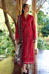 SUFFUSE-3PC LAWN EMBROIDERED SHIRT WITH CHIFFON PRINT DUPATTA AND EMB TROUSER-ADR-4810