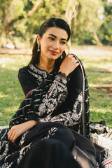 AFROZEH-3PC LAWN EMBROIDERED FROCK WITH CHIFFON EMB DUPATTA AND TROUSER-ADR-4921