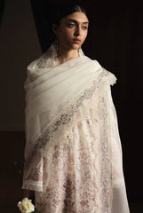 ZARA SHAHJAHAN-3PC LAWN EMBROIDERED SHIRT WITH KHADDI NET EMB DUPATTA AND EMB TROUSER-ADR-4893