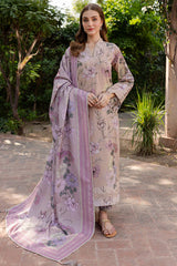 BAROQUE-3PC KHADDAR PRINTED SHIRT WITH KHADDAR PRINTED DUPATTA AND PRINT TROUSER-ADR-2644