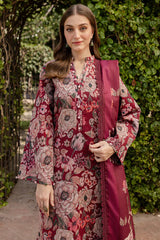 BAROQUE-3PC KHADDAR PRINTED SHIRT WITH KHADDAR PRINTED DUPATTA AND PRINT TROUSER-ADR-2645