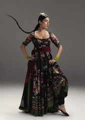 ZARA SHAH JAHAN-3PC DIGITAL PRINTED FROCK WITH SILK PRINTED DUPATTA & DYED TROUSER-ADR-070