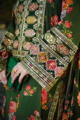 BAROQUE-3PC SHAMOZE SILK PRINTED EMBROIDERED SHIRT WITH SOFT SILK PRINTED EMB DUPATTA & PRINTED TROUSER-ADR-1739