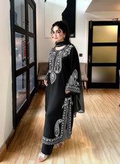 MIRANA-3PIECE LAWN EMBROIDERED SHIRT WITH BAMBER CHIFFON DUPATTA AND EMB TROUSER-ADR-4853