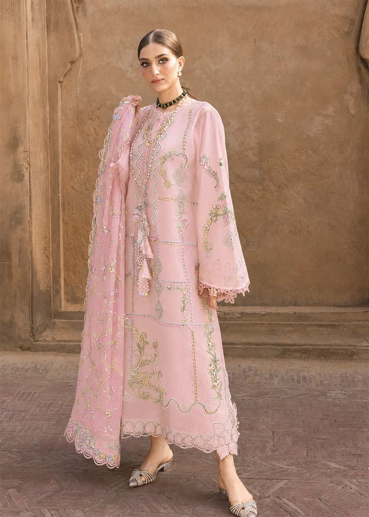 CRIMSON-3PC DHANAK EMBROIDERED SHIRT WITH WOOL PRINTED EMB SHAWL AND TROUSER-ADR-5190