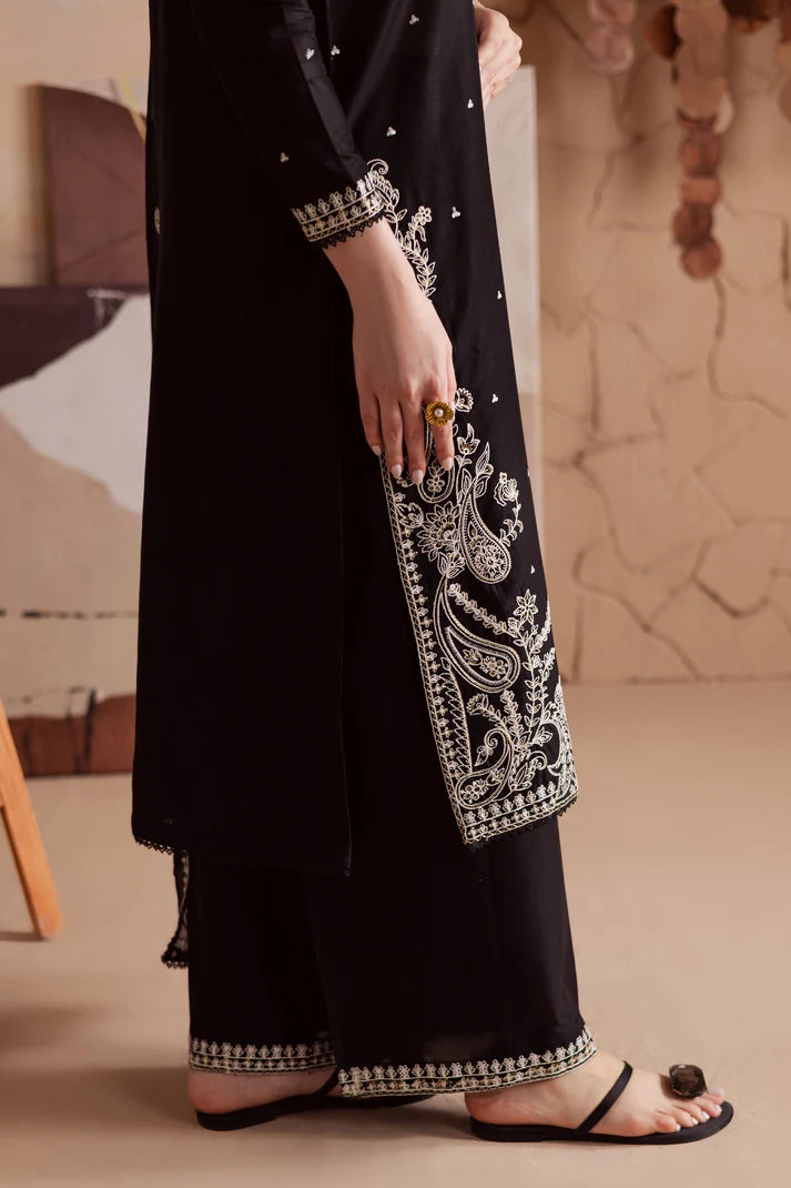 BATIK-3PC DHANAK EMBROIDERED SHIRT WITH CHIFFON EMBROIDERED DUPATTA AND TROUSER ADR-4155