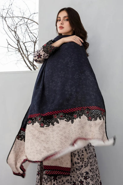 BAROUQE-3PC KHADDAR PRINTED SHIRT WITH KHADDAR PRINT DUPATTA AND PRINT TROUSER-ADR-2560