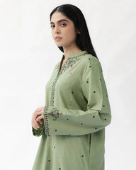 ZARA SHAH JAHAN-2PC DHANAK EMBROIDERED SHIRT WITH DHANAK EMBROIDRED SLEEVES-ADR-143