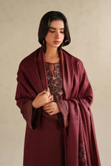 IZNIK-3PC DHANAK EMBROIDERED SHIRT WITH DHANAK EMBROIDERED SHAWL AND EMB TROUSER -ADR-5164