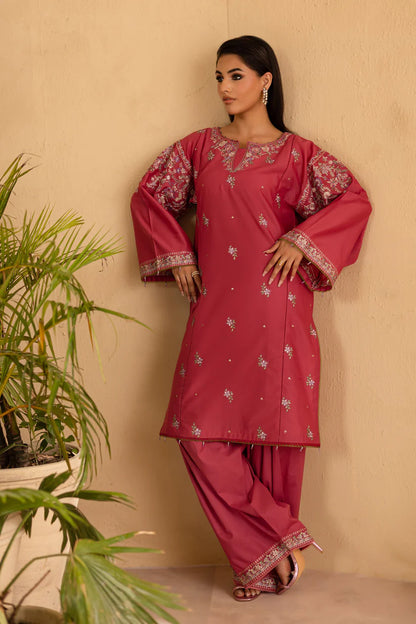 BATIK-2PC DHANAK EMBROIDERED SHIRT & EMBROIDERED TROUSER-ADR-114