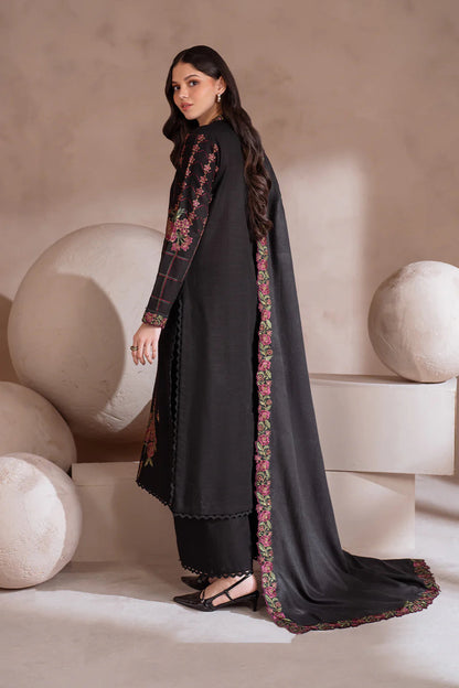 IZNIK-3PC DHANAK EMBROIDERED SHIRT WITH CHIFFON EMBROIDERED SHAWL & TROUSER-ADR-4134