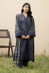 BAROQUE-3PC KHADDAR PRINTED SHIRT WITH KHADDAR PRINT DUPATTA AND PRINT TROUSER-ADR-2631