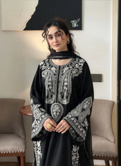 MIRANA-3PIECE LAWN EMBROIDERED SHIRT WITH BAMBER CHIFFON DUPATTA AND EMB TROUSER-ADR-4853