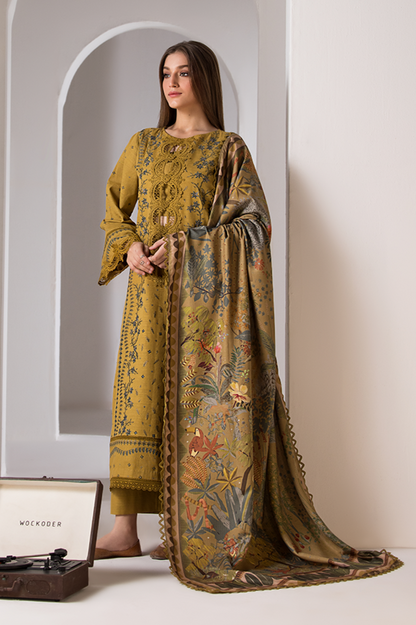 SOBIA NAZIR- 3PC LAWN EMBROIDERED SHIRT WITH MONARK PRINT DUPATTA AND TROUSER-ADR-3570