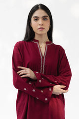 ZARA SHAHJAHAN-3PC DHANAK EMBROIDERED SHIRT WITH DHANAK EMBROIDERED SHAWL AND TROUSER-ADR-5021
