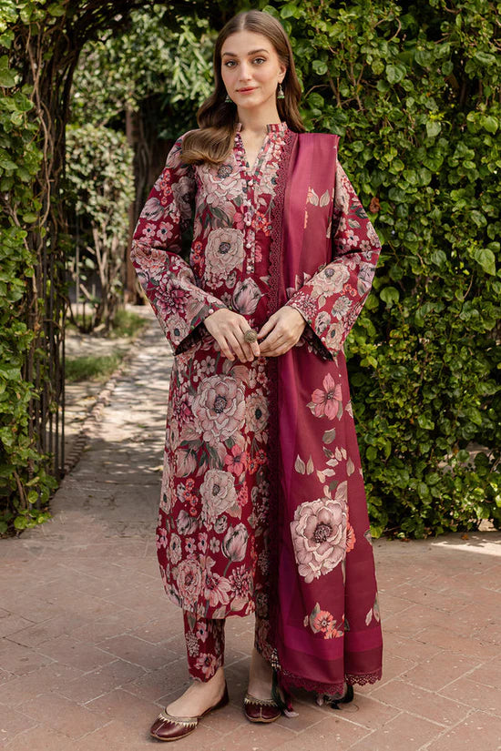 BAROQUE-3PC KHADDAR PRINTED SHIRT WITH KHADDAR PRINTED DUPATTA AND PRINT TROUSER-ADR-2645