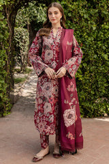 BAROQUE-3PC KHADDAR PRINTED SHIRT WITH KHADDAR PRINTED DUPATTA AND PRINT TROUSER-ADR-2645