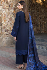 BATIK-3PC DHANAK EMBROIDERED SHIRT WITH COURTRAI PRINTED SHAWL AND TROUSER-ADR-4390