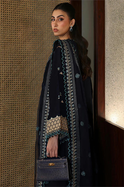 ZAHA-3PC DHANAK EMBROIDERED SHIRT WITH DHANAK EMBROIDRED SHAWL & TROUSER -ADR-4181