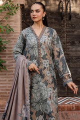 BAROQUE-3PC KHADDAR PRINTED SHIRT WITH KHADDAR PRINTED DUPATTA AND PRINT TROUSER-ADR-2648