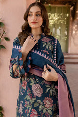 BAROQUE-3PC KHADDAR PRINTED SHIRT WITH KHADDAR PRINTED DUPATTA AND PRINT TROUSER-ADR-2647