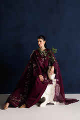 IZNIK-3PC LAWN EMBROIDERED SHIRT WITH ORGANZA EMBROIDERED DUPATTA AND TROUSER-ADR-4844