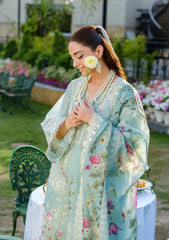 ELAF-3PC LAWN CHIKANKAARI EMBROIDERED SHIRT WITH CHIFFON PRINTED DUPATTA AND TROUSER-ADR-4757