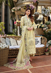 ELAF-3PC LAWN CHIKANKARI EMBROIDERED SHIRT WITH KHAADI NET EMB DUPATTA AND EMB TROUSER-ADR-4601